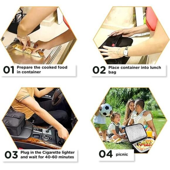 Portable Oven Food Warmer Heater Lunch Box 2 in 1 for Car - Picture 4 of 7